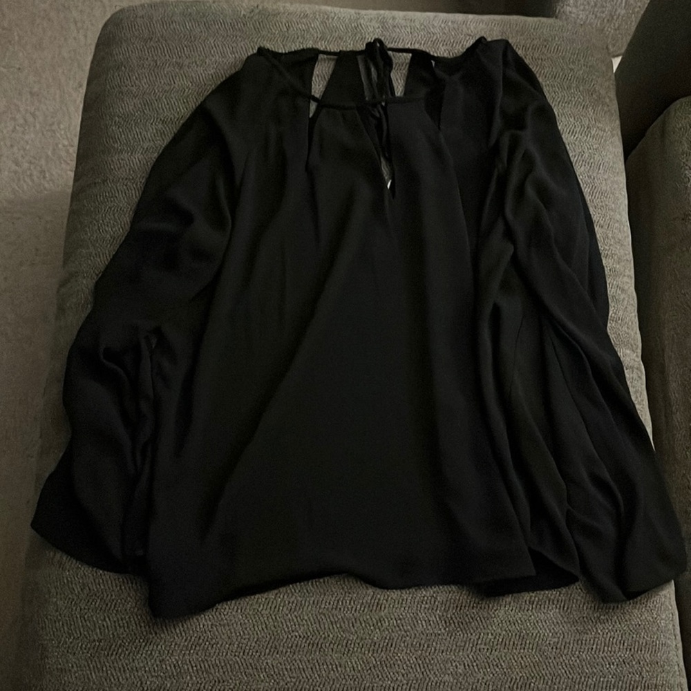 Size L black Saima Keyhole blouse by 41 Hawthorn.  NWT